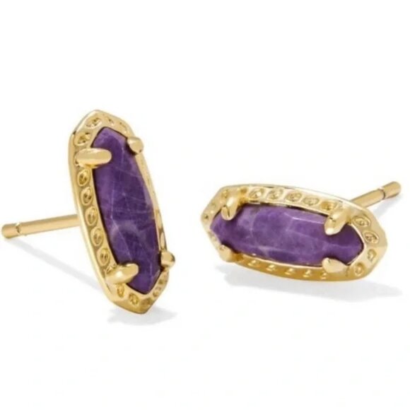 NEW Kendra Scott Emma Stud Earrings - Sunset Purple Magnesite - Picture 1 of 5